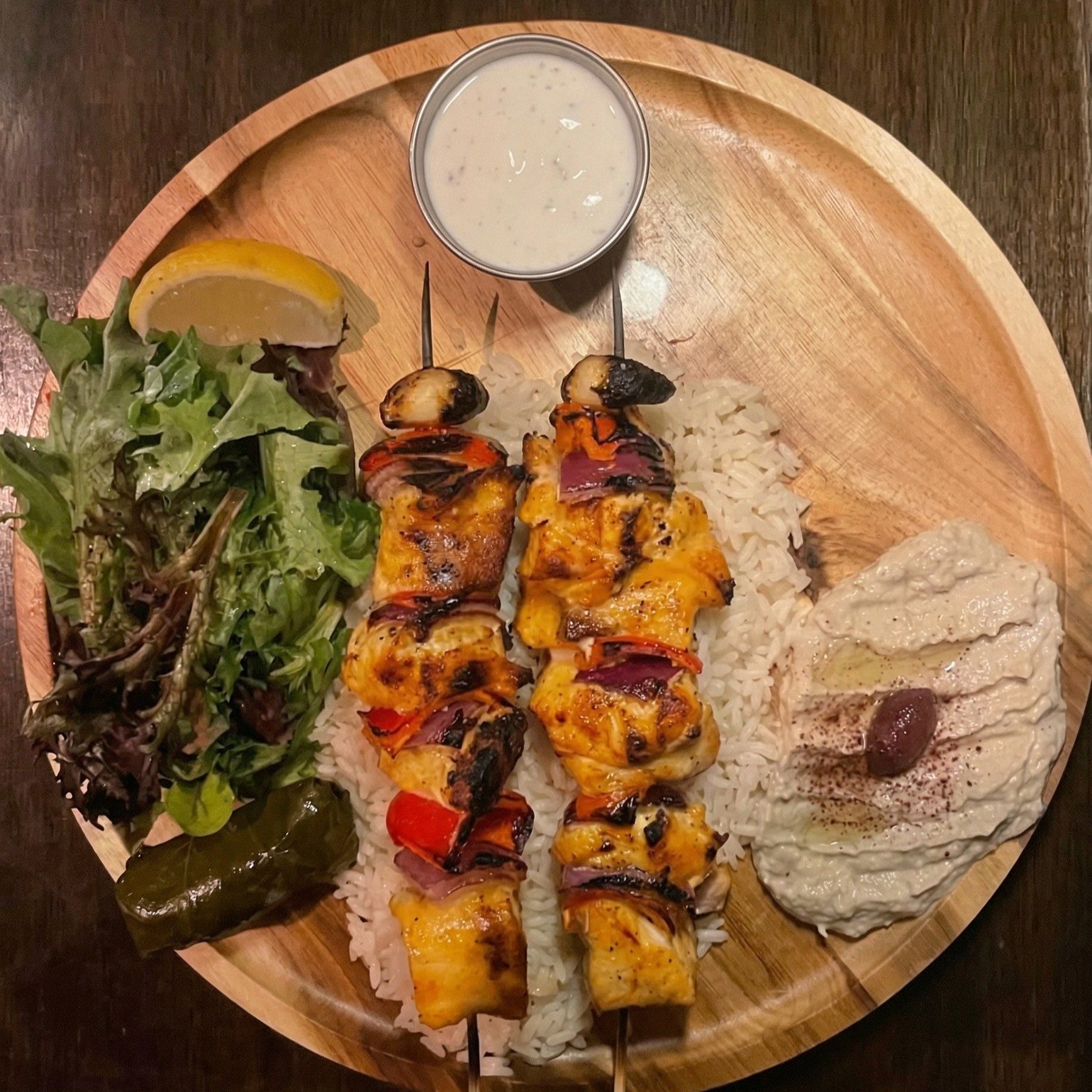Salmon Kebab.